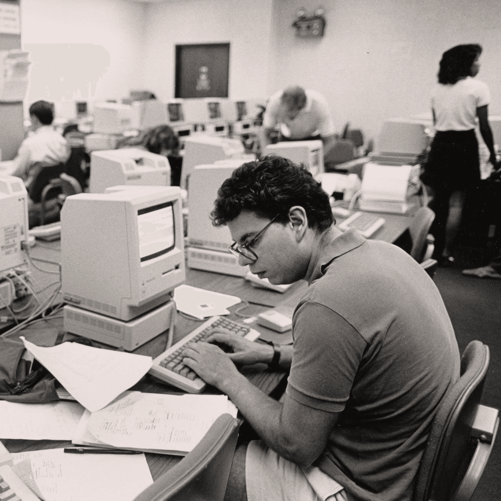 Students working on a computer