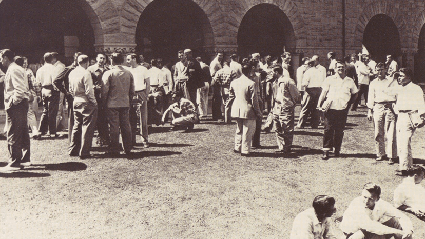 Students taking a break in 1940s